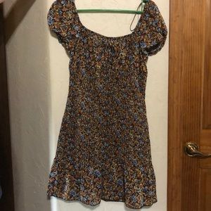 Adorable ruched, autumn mini dress